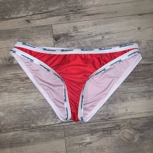 Red Budweiser bikini bottom size m